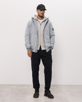Stone Island Блакитна куртка з патчем логотипа L2S154100110S0A23