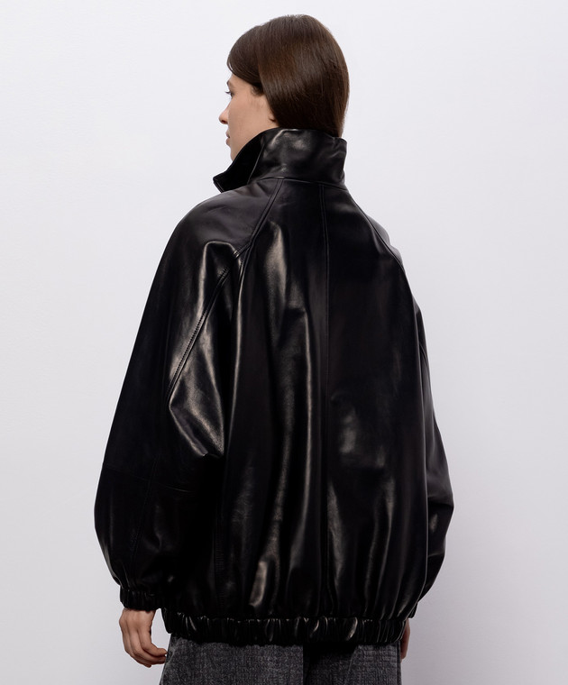 Brunello Cucinelli Чорна шкіряна куртка MPNMO7569P зображення 4