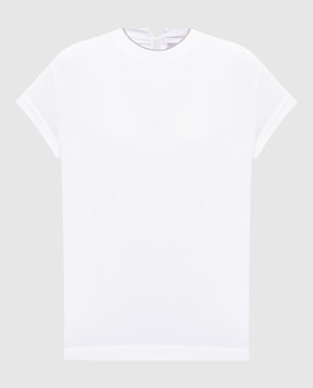 Brunello Cucinelli Біла футболка з ефектом накладання шарів MPT18BD200