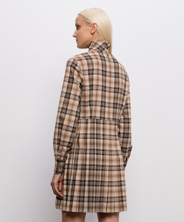 Twinset Бежевое платье мини в клеточку 262AP2301 изображение 4