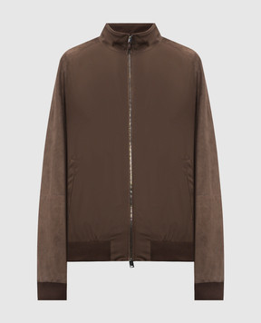 Canali Коричнева комбінована куртка із замшею LE00303O70485