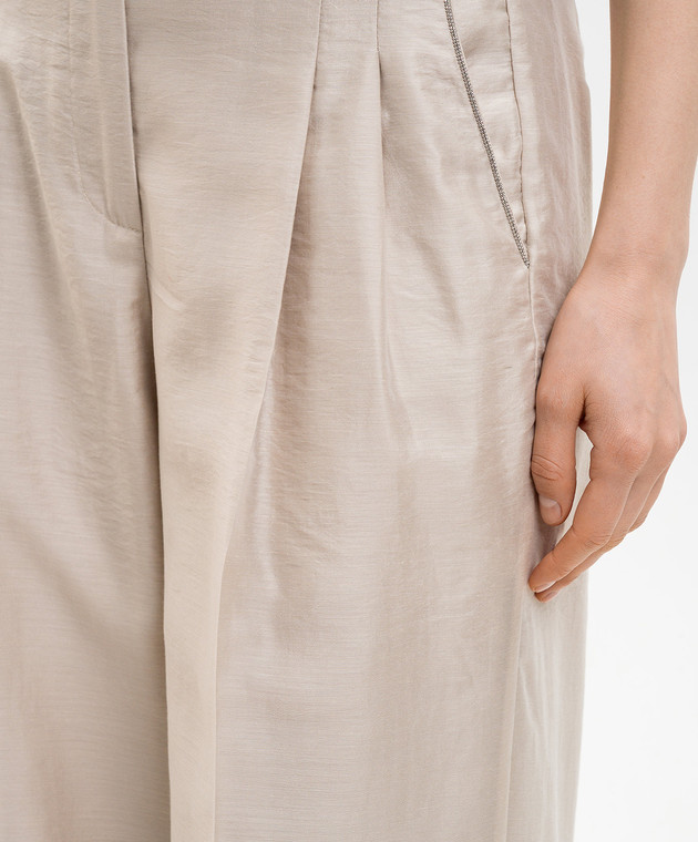 Peserico Бежеві штани з ланцюжком моніль E04452D08867 зображення 5