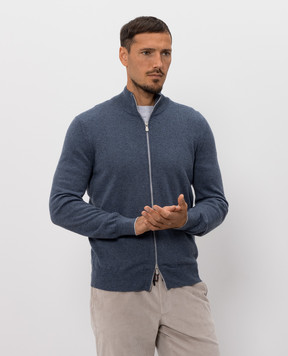 Brunello Cucinelli Кардиган синій з кашеміру M2200106