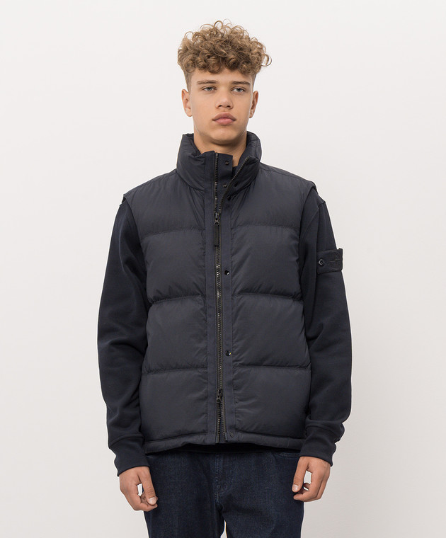 Stone Island Синий пуховый жилет L2S15G100004S0483 изображение 3