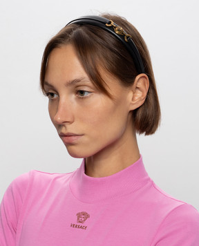 Versace Черный кожаный обруч Medusa 10263861A19361