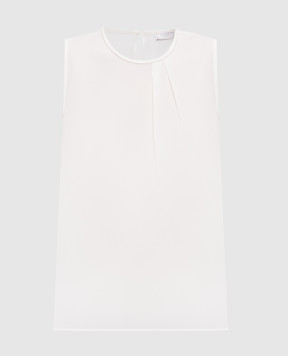 Peserico Білий топ із шовку з ланцюжком моніль A0863407325