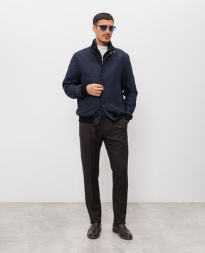 MooRER Коричневые брюки ANTON из шерсти и льна ANTONLIW