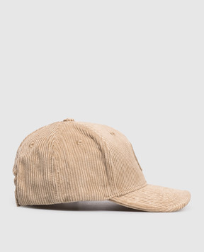 Stone Island Дитяча бежева вельветова кепка з логотипом K2S169100003S0230