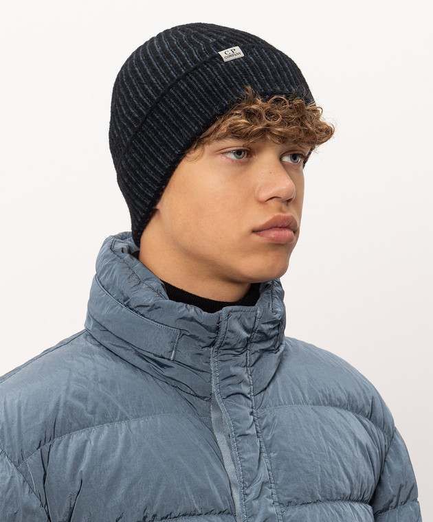 C.P. Company Шапка в рубчике с нашивкой логотипа MAC291A006170A изображение 2