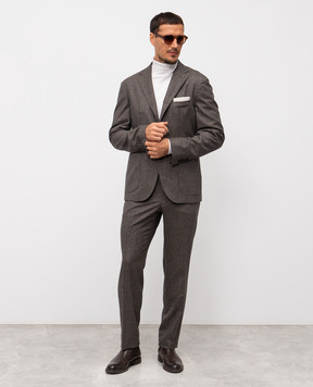 Peserico Коричневые брюки из шерсти в узор R5422008273