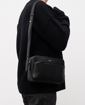 Serapian Чорна шкіряна сумка  East West з логотипом SRCMOMML735925A001