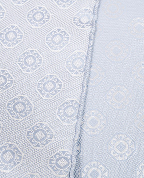 Brunello Cucinelli Голубой платок-паше из шелка в узор MX8740091