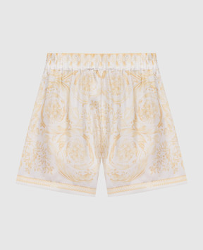 Versace Білі шорти із шовку в принт 10204161A17162