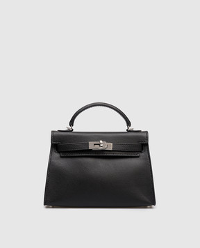 Babe Pay Pls Черная сумка-сетчел из кожи 6509