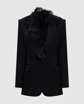 The Attico Чорний жакет з вовни з пір'ям страуса 260WCG00091WWW065FS