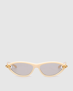 Bottega Veneta Бежевые солнцезащитные очки 821447VBL80