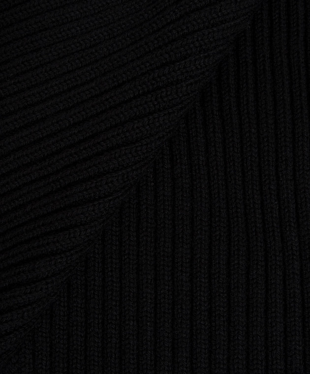 Cashmere&Whiskey Черный шарф из шерсти мериноса 140 изображение 3