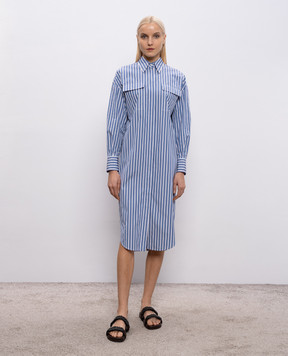 Brunello Cucinelli Синя сукня-сорочка в смужку MH749A5465