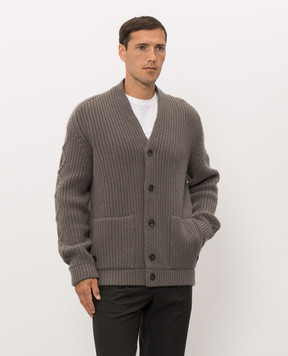 Stefano Ricci Серый кардиган из кашемира K606423CS7F26309