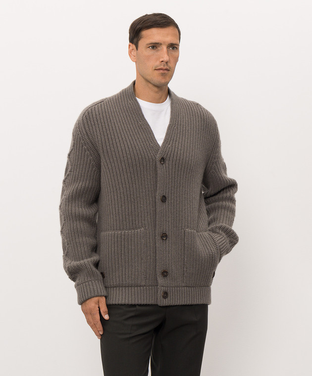 Stefano Ricci Сірий кардиган з кашеміру K606423CS7F26309 зображення 3