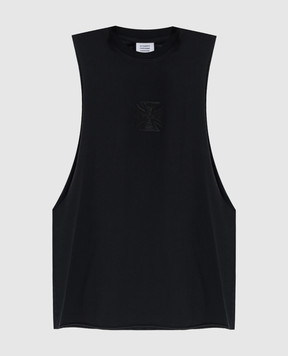 Vetements Чорна майка з нашивкою ME76TR155B
