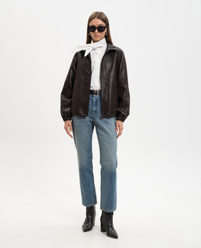 Babe Pay Pls Коричневая кожаная куртка 2602AMAZON