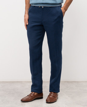 Stefano Ricci Синие брюки из льна M1T80A0003L0005Q