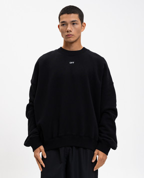 Off-White Чорний світшот з принтом логотипа 44MBA070F5F003
