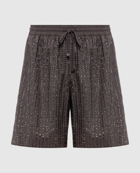 Venuja Серые пляжные шорты MALIBU с кристаллами BX005A