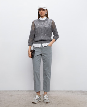 Peserico Сірі джинси з патчем логотипа A04621L7504953