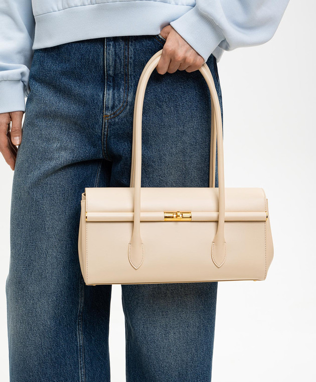 Dolce&Gabbana Бежева шкіряна сумка-багет Marlene BB7927A3G19 зображення 2