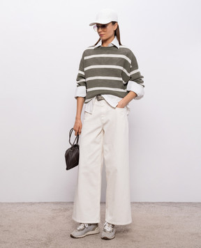 Brunello Cucinelli Білі джинси з патчем логотипа M0H81P4075