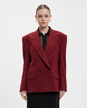 Jacob Lee Бордовий двобортиний жакет з вовни WWB2060AW25OVERNR