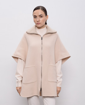 Peserico Бежевий кейп з вовни і кашеміру S22060E3194B