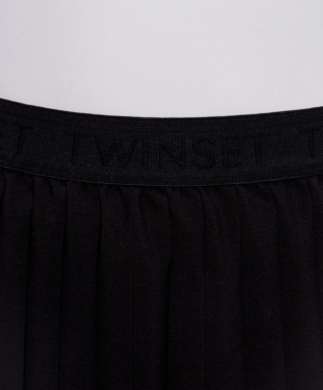 Twinset Черная юбка-плиссе с кружевом 262TP2350 изображение 5