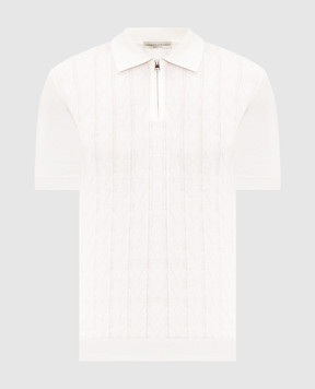 Cashmere&Whiskey Біле поло у фактурний візерунок M54268011