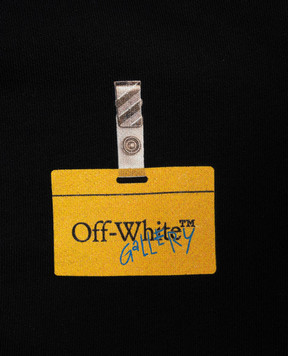 Off-White Дитяча чорна спортивна куртка з принтом 44BBE001F26F001