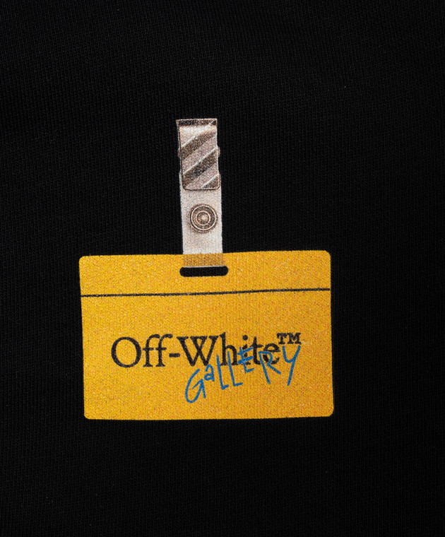 Off-White Детская черная спортивная куртка с принтом 44BBE001F26F001 изображение 3