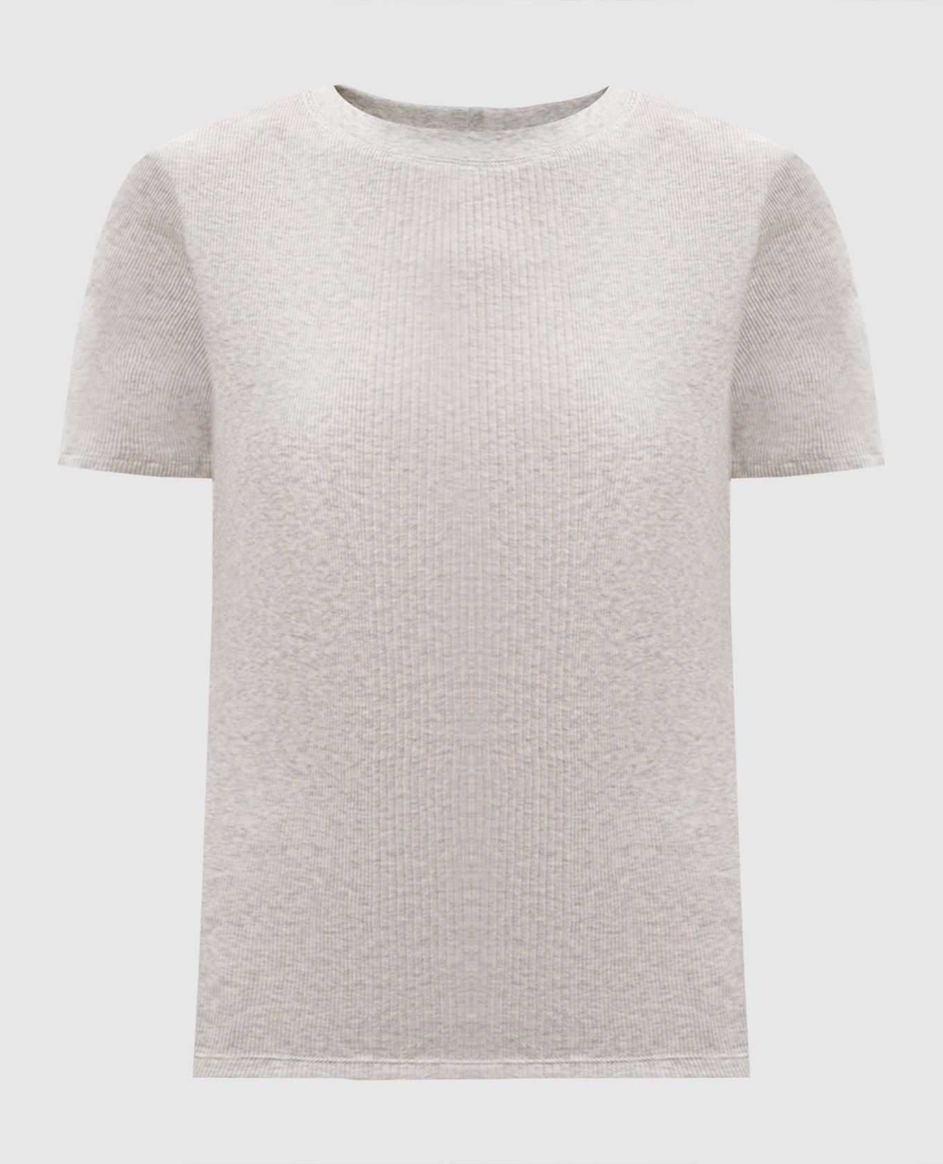 Серая меланжевая футболка AVALYN в рубчик