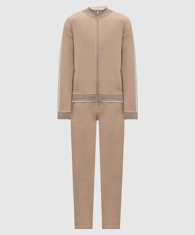 Bertolo Cashmere Бежевый спортивный костюм с эмблемой 9020870019659020880019