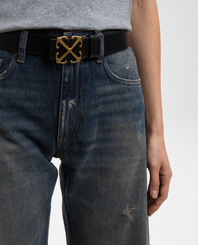 Off-White Чорний шкіряний ремінь Arrow OWRB139C99LEA001