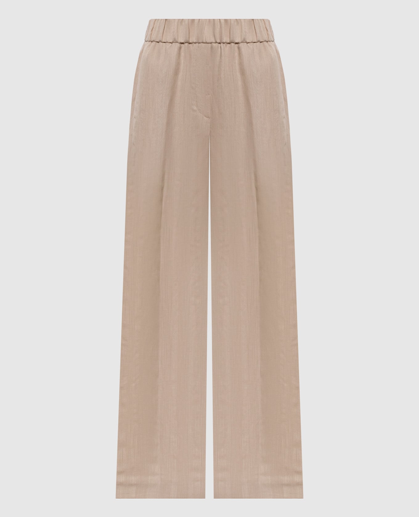 Бежевые брюки с льном