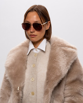 Brunello Cucinelli Бордовые солнцезащитные очки MOCMULTS50
