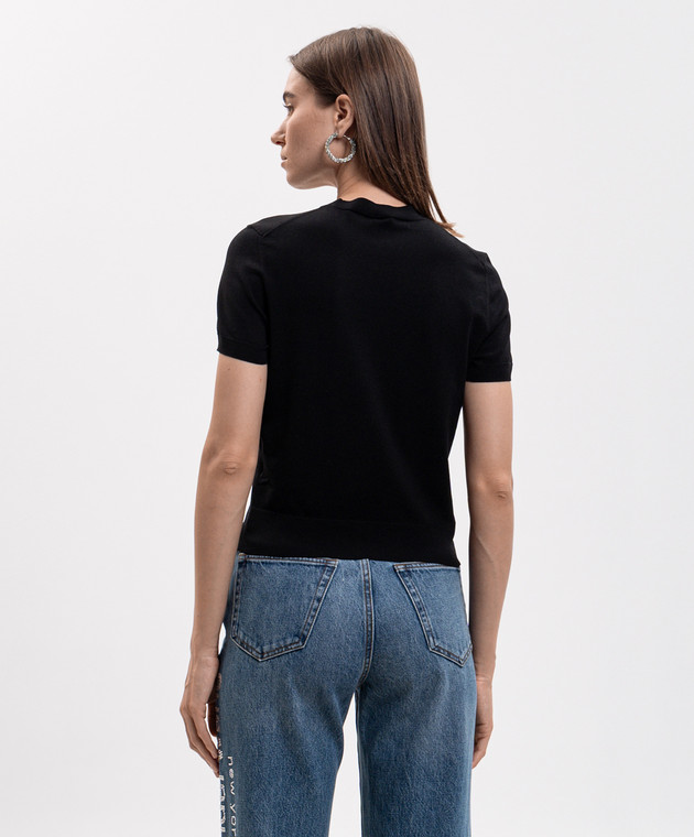 Alexander Wang Чорна укорочена футболка з кристалами 1KC3261083 зображення 4