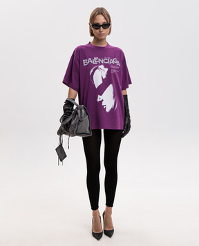 Balenciaga Фиолетовая футболка с принтом логотипа 871733TUVO5