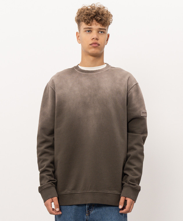Premiata Коричневий світшот з нашивкою логотипа PA1053DD зображення 3