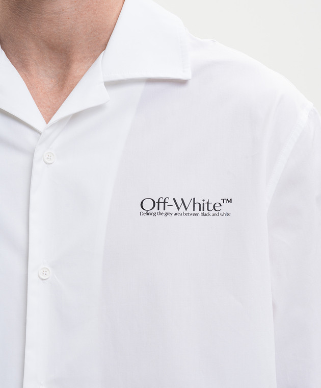 Off-White Белая рубашка Circle Off 44XGG01FS26F006 изображение 5