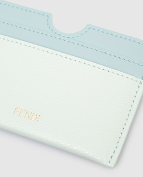 Fendi Зеленый кожаный картхолдер с принтом логотипа 8M0562B141
