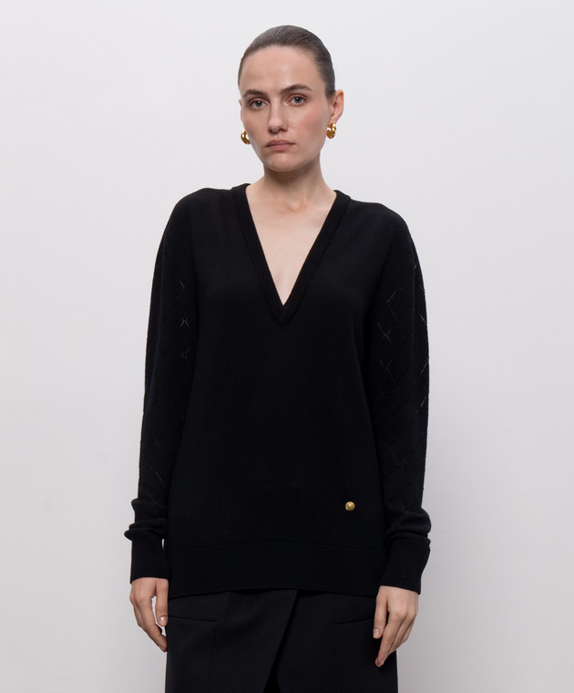 Balmain Черный пуловер из шерсти HF1KB045KJ99 изображение 3