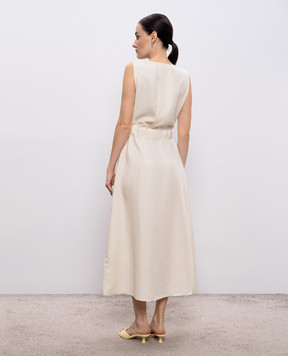 Woolrich Платье-миди цвета айвори с льном CFWWDR2020FRUT3043